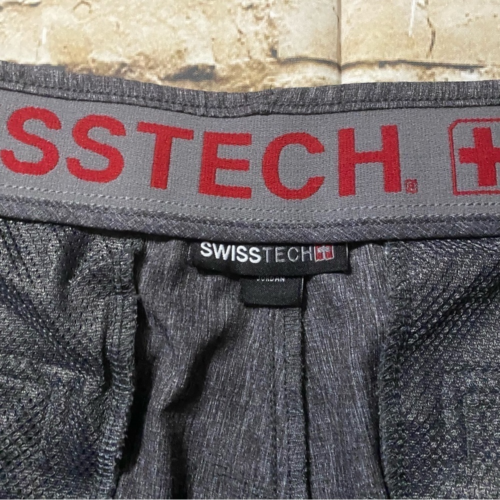 Swiss Tech Gray Comfort Waist Flat Front Shorts - Picture 4 of 5